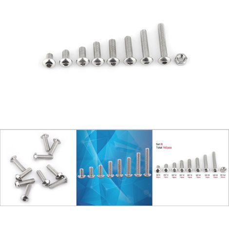 Vis, boulons et écrous à six pans creux M5 en acier inoxydable SS304 (tête bouton) (1/5)