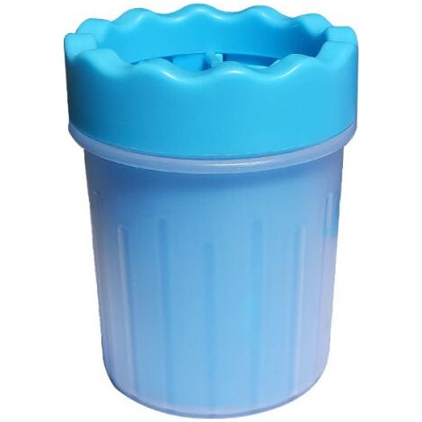 Pulitore per zampe di animali domestici blu, pulitore per zampe in silicone, pulitore portatile per zampe di cani con panno per cani e gatti, massaggio e cura, unghie sporche