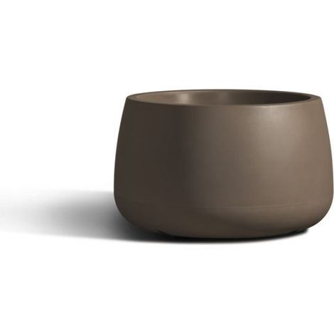 Vaso tondo in resina TITANO diam. 95 cm. - Colore: Bronzo (1/2)