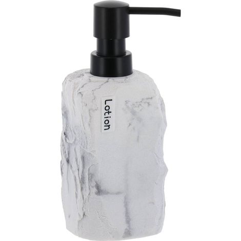 Distributeur a savon paola en polyresine carre effet pierre 400 ml - marbre - Tendance (1/2)