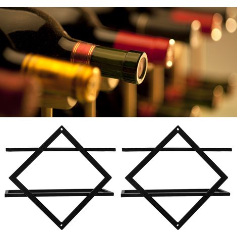 Porte-bouteilles en métal avec étagère en verre pour la décoration de la maison et de la cuisine, 2 exemplaires à vendre (1/5)