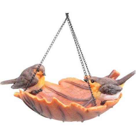 Oiseau dans bain en résine à suspendre Rouge-gorge (1/4)