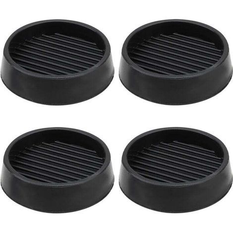 Juego de 4 patas de muebles de goma antideslizantes, topes para cama, protectores de patas para mesas y sillas (5x5 cm, negro) (1/4)
