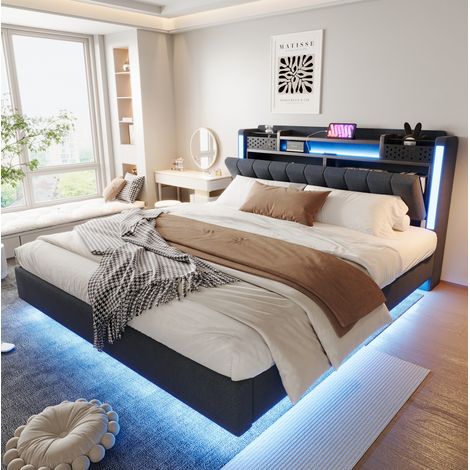 letto matrimoniale contenitore LED USB 160x200 OKMYHOME (1/5)
