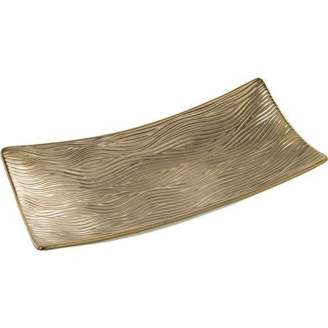 Centre Rectangulaire Céramique Doré 40X20X9 Cm (1/3)