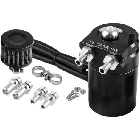 1Set Bidon d'huile Noir Pot Automatique d'huile Moteur Alliage d'aluminium des Accessoires 300ML Réservoir d'huile Peut Réservoir Réservoir Peut