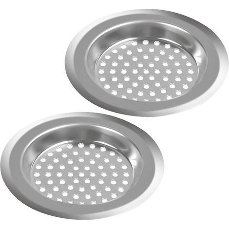 2Pcs Filtre évier Cuisine,Filtre à évier en Acier Inoxydable,Filtre Lavabo Salle de Bain,Grille pour évier Cuisine pour Isoler les Scories et Empêcher des Débris Obstrués-76mm (1/5)