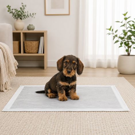 belviona Welpenunterlagen, saugstarke Hundeunterlagen mit Aktivkohle & Lockstoffen, auslaufsicher und geruchsneutral, 60x90 cm, 50 Stk. (1/5)