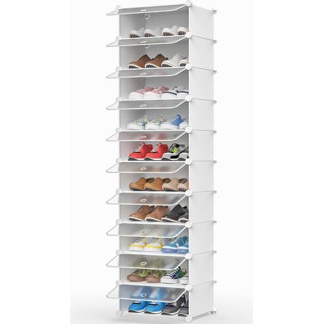 Meuble Chaussure, 10 Niveaux Meuble à Chaussure, pour 20 Paires de Chaussures, Rangement Chaussure Chaussure Entree pour Entrées, Chambres et Couloirs, Transparent (1/5)