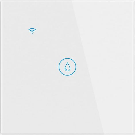 (40A 8000W Blanc) Commutateur de Chauffe Eau sans Fil APP Sensible à la Voix Écran Tactile Panneau de Verre Anti humidité Convient pour la Maison Hôtel