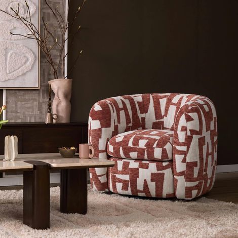 Fauteuil de salon rond à motif art déco CORTINA (1/5)