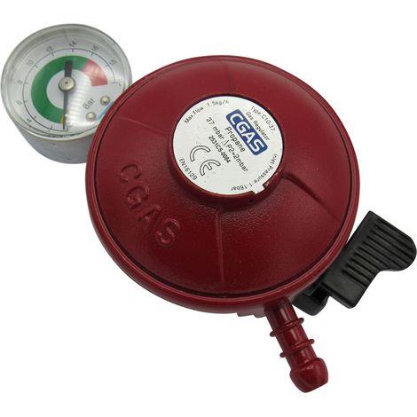 Propane Gas Regulator with Gauge - 27MM Clip On Calor Patio Heater
