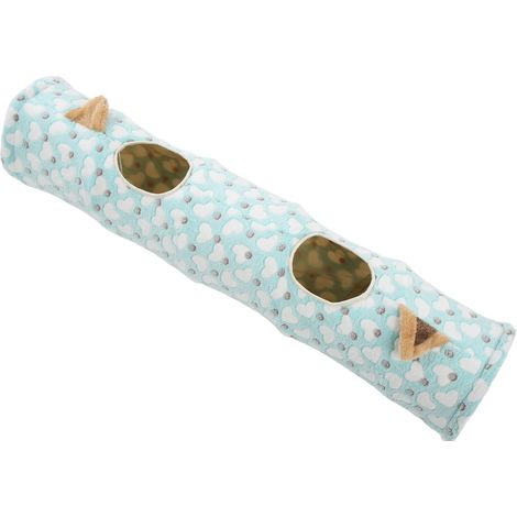 Tunnel en peluche pour chat, jouet pour chat, tunnel pliable avec balle, oreilles de chat, pour petits animaux (chat, chiot, chaton, lapin), style oreilles en cœur (1/5)