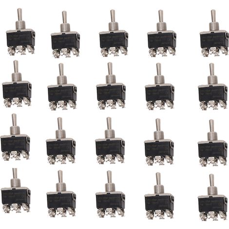 Interrupteur à bascule LED mini 3 positions 6 broches On/Off/On 15A 250VAC - Lot de 20 (1/5)