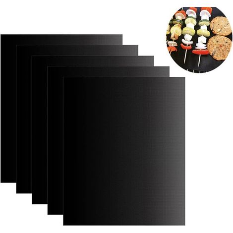 Tapis de four 5 pièces - Tapis de barbecue - Petit tapis de barbecue - Tapis de four réutilisable - Tapis de sol pour four - Tapis de barbecue résistant à la chaleur - Tapis de barbecue antiadhésif no (1/5)