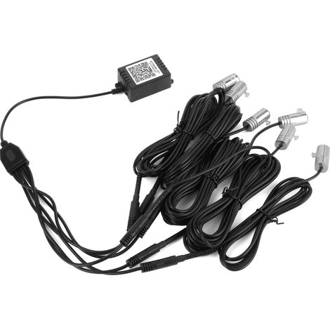 Lampe d'ambiance décorative intérieure à LED pour porte, tableau de bord, commande musicale, prise allume-cigare avec 6 LED (1/5)