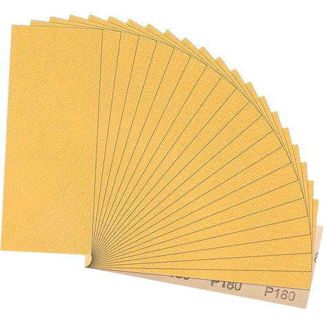 Papier de Verre, Papier Abrasif 180 Grains Utilisé pour polir métal cadre le bois les voiture 21 Pièces (1/5)