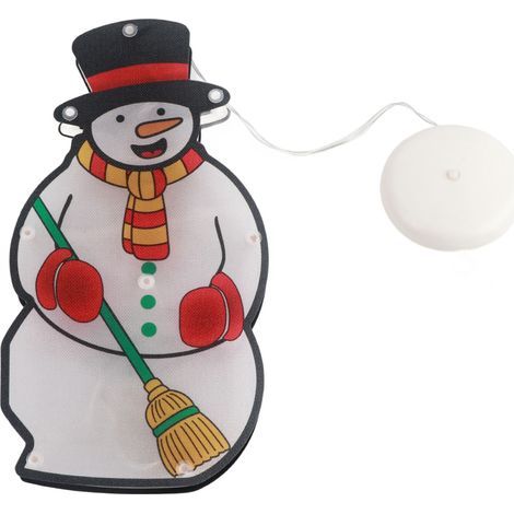 Décoration lumineuse de Noël Bonhomme de neige LED Suspension fenêtre avec Ventouse pour agencement scène (1/5)