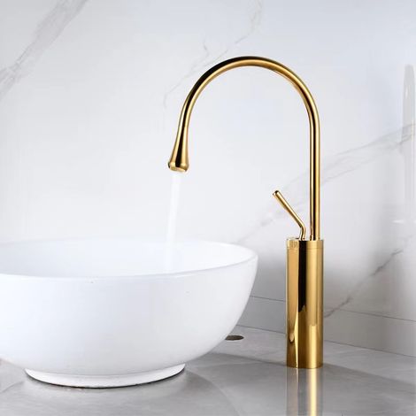 Cross-border European style water dropper faucet, bathroom rotating countertop faucet, toilet hot and cold basin faucet, best-selling item - gold [high-end version]