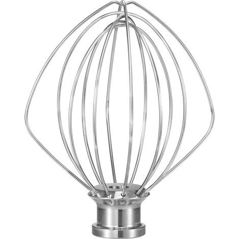 Fouet Métallique - 6 Fils Renforcés - Compatible Robot Pâtissier Tête Inclinable - Acier Inoxydable 304 - Lavable Au Lave-Vaisselle - 1 Pièce (1/5)