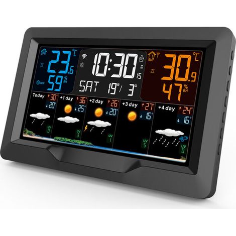 SW403 Station Météo J+4 avec connexion Wifi et écran coloré - Noir