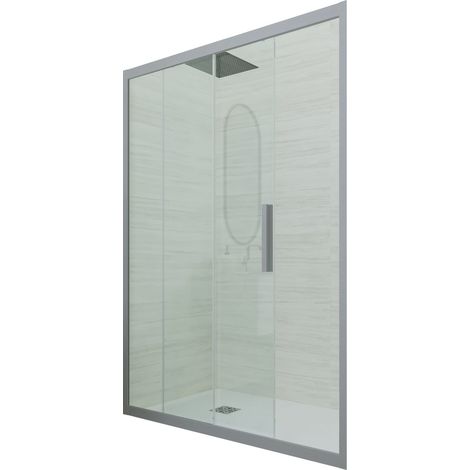 Porta doccia Silver scorrevole  cm nicchia vetro Deco
