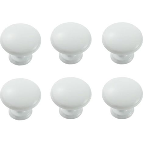 Maniglie per cassetti rotonde in alluminio, maniglie per mobili moderne, maniglie minimaliste per mobili da cucina, cassettiere, guardaroba, bianche, confezione da 6