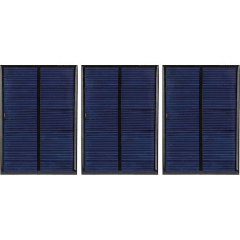 Set di 3 moduli di energia solare compatti da 5V 200mA + cavo rosso e nero da 30 cm