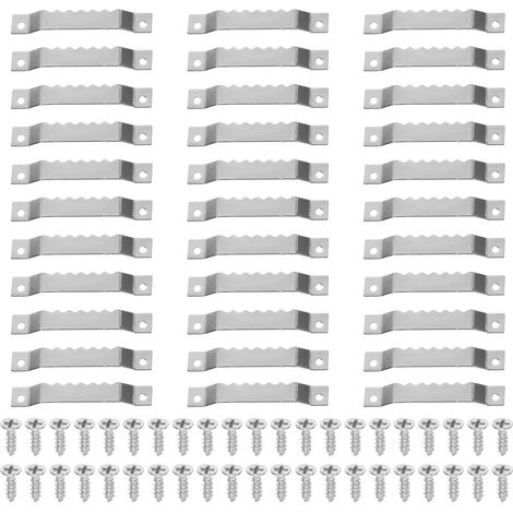 Lot de 100 crochets suspension pour tableaux en acier inoxydable argenté, antidérapants et (1/5)