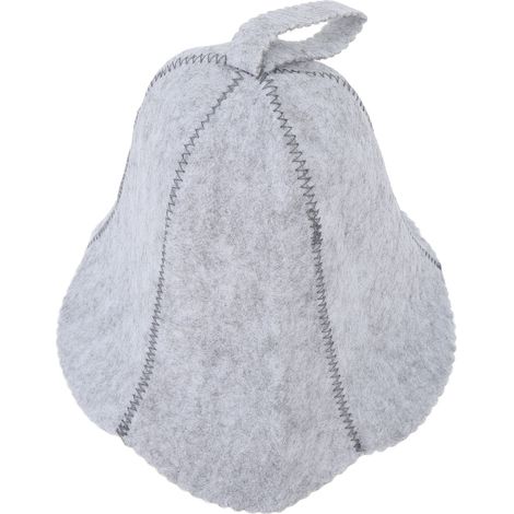 Chapeau de sauna en feutre absorbant l'eau, confortable et universel pour hommes et femmes, gris. (1/5)