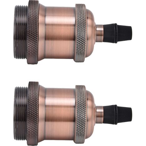 Douille Vintage en Aluminium Rétro - Support pour Ampoules E26/E27 - Accessoire DIY Luminaire Antique (2 Pièces)