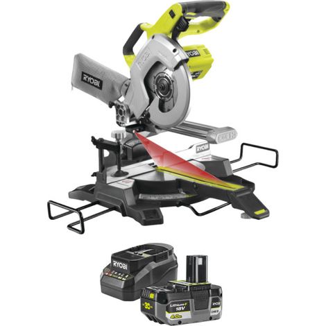 Scie à onglet radiale RYOBI 18V One+ R18MS216 - Batterie 4,0Ah et chargeur (1/5)
