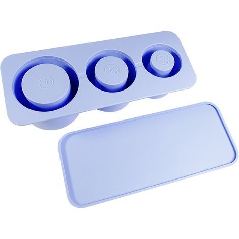 Vassoio per cubetti di ghiaccio con sistema di facile rimozione, cubetti di ghiaccio grandi, contenitore per cubetti di ghiaccio in silicone alimentare – azzurro (1/5)