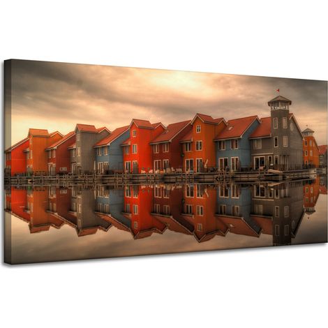 Leinwanddruck Bunte Häuser der Niederlande 120x60