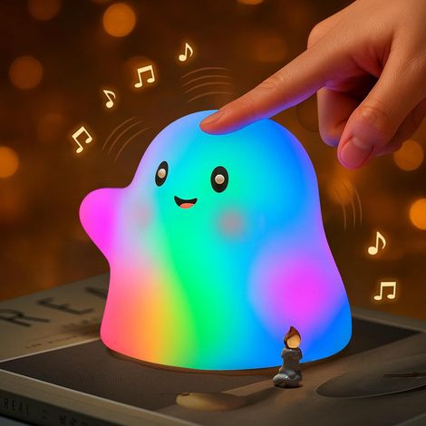 Kinderzimmer Nachtlampe – LED Geisterlicht 3D, Tischlampe, buntes Licht, 30-Minuten-Timer, 3 Helligkeitsstufen, dekoratives Nachtlicht für Baby & Kinder (1/5)