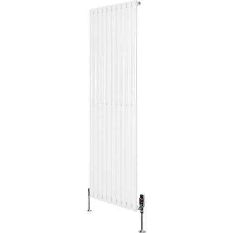 Oval Single Column Radiator & Valves – 1800mm x 600mm – White (1/5)