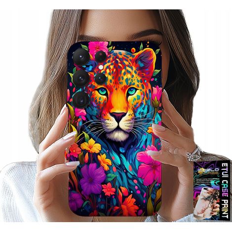 Hülle für Samsung Galaxy S23 Ultra – florales Tigermuster + Folie (1/5)