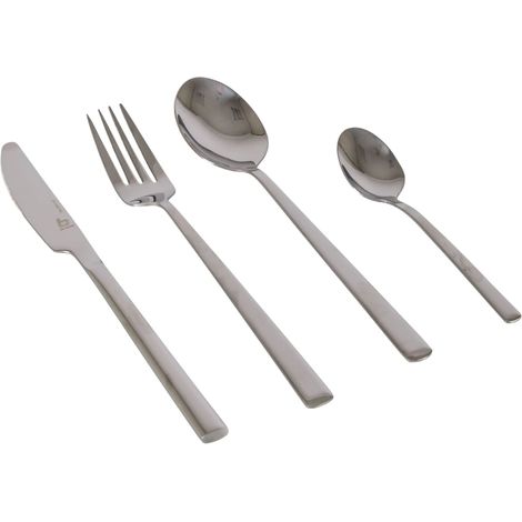 Set De 16 Couverts Au Style Industriel Finition Argentée - Bo-camp