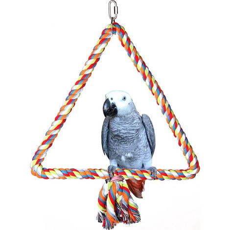Balançoire triangulaire en corde, jouets pour oiseaux, jouets pour cage à perroquet, balançoires pour cage à perroquet (1/5)