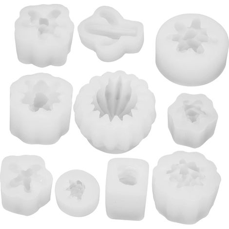10pièces Moules Silicone Pour Fabrication De Bougies Forme De Succulentes Moules à Cire De Bougie Pour Moulage à Pour Fabrication De (1/5)
