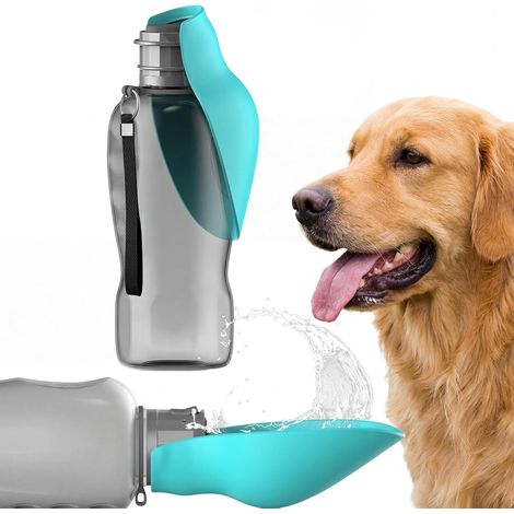 Gourde pour Chien de 800 ML - sans BPA Portable avec Abreuvoir Intégré, idéale pour Les Promenades, La Randonnée, Le Camping, l’Alpinisme ou Les Voyages (Bleu) (1/5)