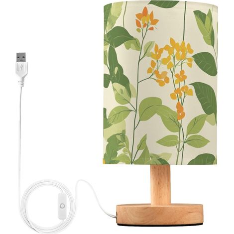 Feuilles vertes printemps fleurs jaunes lampes modernes de bureau (1/5)