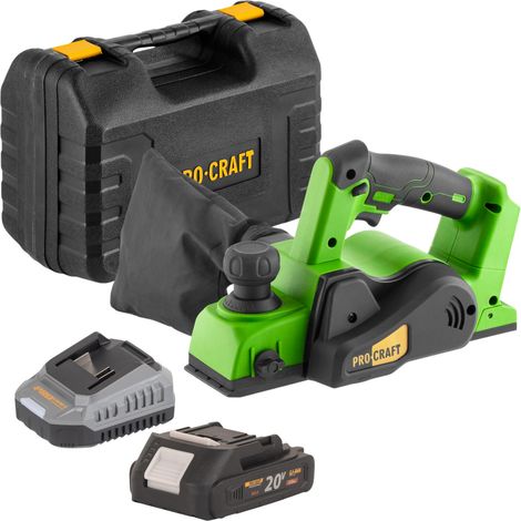 Procraft PE20BLbb Pialla a batteria 20 V 82 mm Brushless + 1x batteria 2,0 Ah + caricabatteria + valigetta