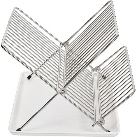 Égouttoir Pliable en Acier Inoxydable Blanc