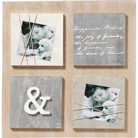 Cadre photo marron pour 2 photos 10x10 cm cadre en bois Cadre galerie (1/3)