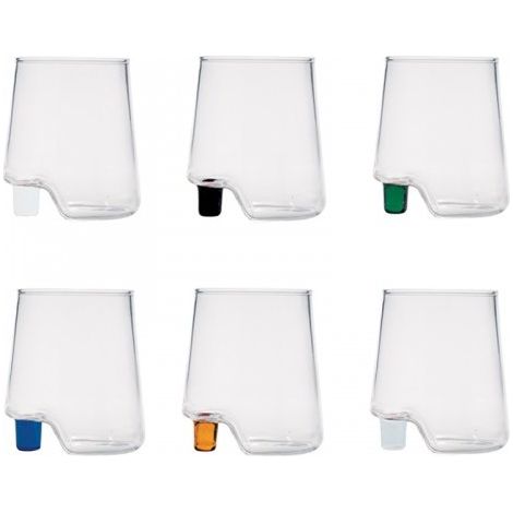 Gamba de Vero Zafferano Assortiment Gobelet en verre borosilicate, boîte de 6 pièces (1/2)