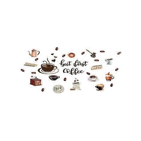 Wandaufkleber für Café und Küche, Wandaufkleber mit Sprüchen und Buchstaben zum Thema Kaffee (1/5)