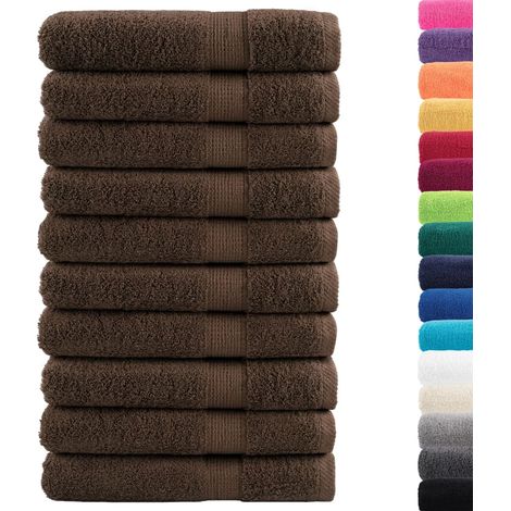 Serviettes de sauna de qualité supérieure SOLUND 10 pcs marron CFW484335 (1/5)