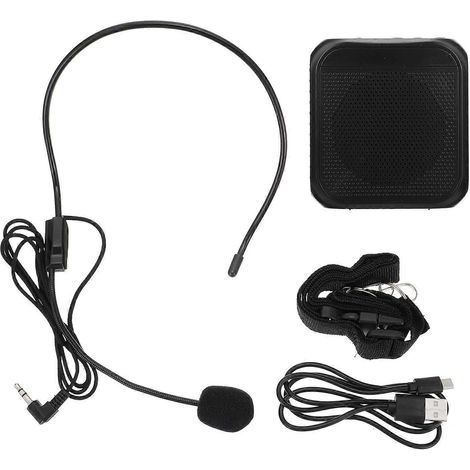 Sprachverstärker-Set, drahtlose Verbindung, kabelloses Audiogerät – 9,2 x 8,4 x 2,8 cm – Schwarz (1/4)
