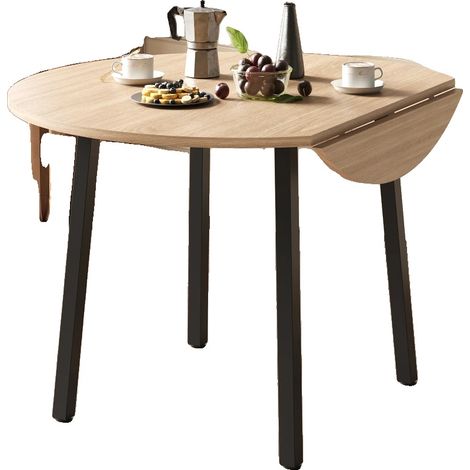 Esstisch, platzsparendes rundes Design, für 2-4 Personen, 100x100cm (1/2)
